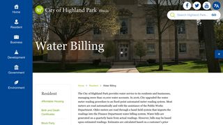 Water Billing - City of Highland Park,IL
