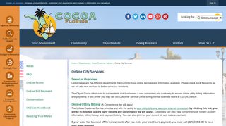 Online City Services | Cocoa, FL - Official Website - City of Cocoa