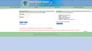Logon - Palm Beach - Water Utilities