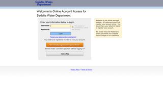 Online Account Access for Sedalia Water Department