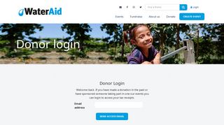 Donor Login - WaterAid Australia