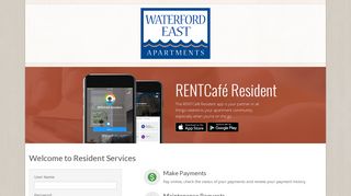Login to Waterford East Resident Services | Waterford East - RENTCafe