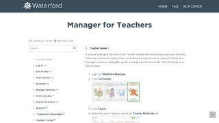 Manager for Teachers - Waterford Help