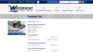 Waterfront Federal Credit Union - Contact Us