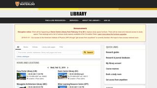 UWaterloo Library - University of Waterloo