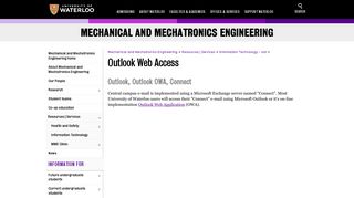 Outlook Web Access - University of Waterloo