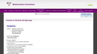 Contact us, Portal & Job Openings - Watertown Internists