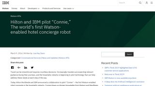 The world's first Watson-enabled hotel concierge robot - IBM Watson
