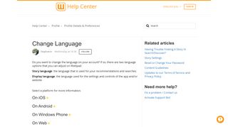 Change Language – Help Center - Wattpad Support