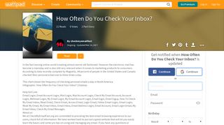 How Often Do You Check Your Inbox? - Check My Email Fast - Wattpad