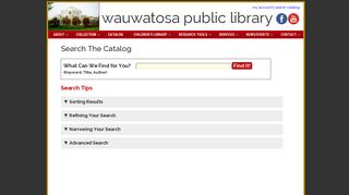 Search The Catalog | Wauwatosa Public Library