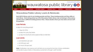 Loans/Renewals - Wauwatosa Public Library