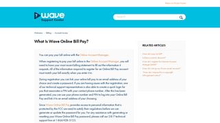 What is Wave Online Bill Pay? – Welcome