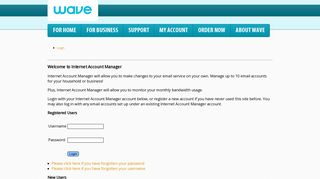 Internet Account Manager - Wave Broadband