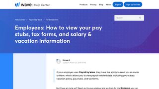 Employees: How to view your pay stubs, tax ... - Help Center - Wave