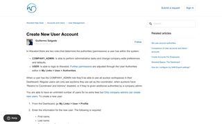 Create New User Account – Wavebid Help Desk