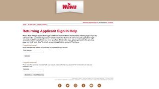 Returning Applicant Sign In Help-Wawa - kronostm.com