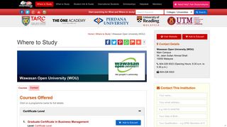 Profile Wawasan Open University (WOU) - Where To Study ...