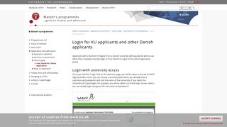 Login for KU applicants and other Danish applicants – University of ...