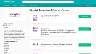 25% off Wayfair Professional Coupons & Promo Codes 2019