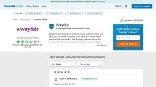Top 4,332 Reviews and Complaints about Wayfair