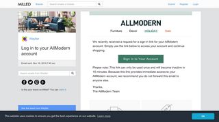 Wayfair: Log in to your AllModern account | Milled