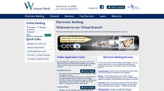 Electronic Banking - Wayne Bank and Trust Co.