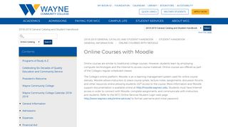 Wayne Community College - Online Courses with Moodle