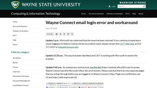 Wayne Connect email login error and workaround - Computing ...