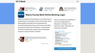 Wayne County Bank Online Banking Login - CC Bank