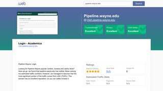 Everything on pipeline.wayne.edu. Login - Academica. - Horde Websites