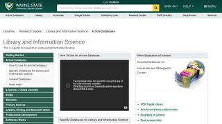 Article Databases - Research Guides - Wayne State University