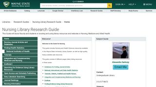 Nursing Library Research Guide - Research Guides - Wayne State ...