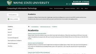 Academica - C&IT Knowledge Base - Wayne State University