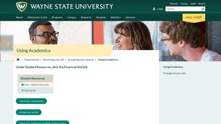 Using Academica - Financial Aid - Wayne State University