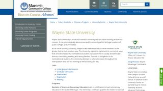 Macomb Community College - Wayne State University