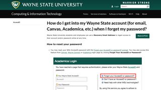 How do I get into my Wayne State account (for email, Canvas ...