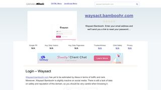 Waysact.bamboohr.com website. Login – Waysact.