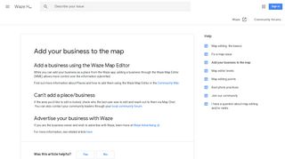 Add your business to the map - Waze Help - Google Support