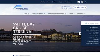 White Bay Cruise Terminal (WBCT) | Port Authority New South Wales