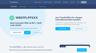 WBKPPLPPXXX BIC / SWIFT Code - Bank Zachodni Wbk Sa Poland ...