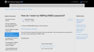 How do I reset my WBPlay/WBID password? – DC Games