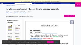 How to access wbpomail (1).docx - How to access wbpo mail From ...