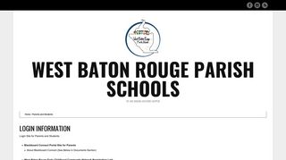 Login Information | West Baton Rouge Parish Schools