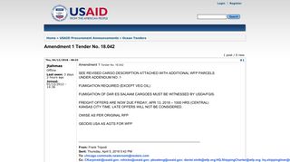 Amendment 1 Tender No. 18.042 | USAID Procurement Announcements