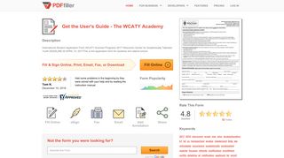 Fillable Online User's Guide - The WCATY Academy Fax Email Print ...