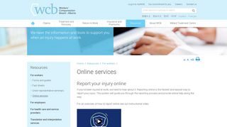 Online services - WCB Alberta