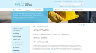 Pay premiums - WCB Alberta