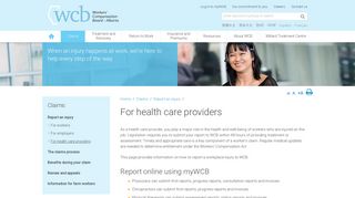 For health care providers - WCB Alberta
