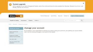 Manage your account - WorkSafeBC